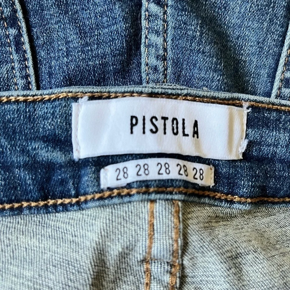 Pistola Distressed Mid Rise Skinny Ankle Cropped Jeans